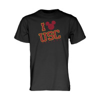 USC Trojans Men's Disney Black Fondness Mickey Basic T-Shirt